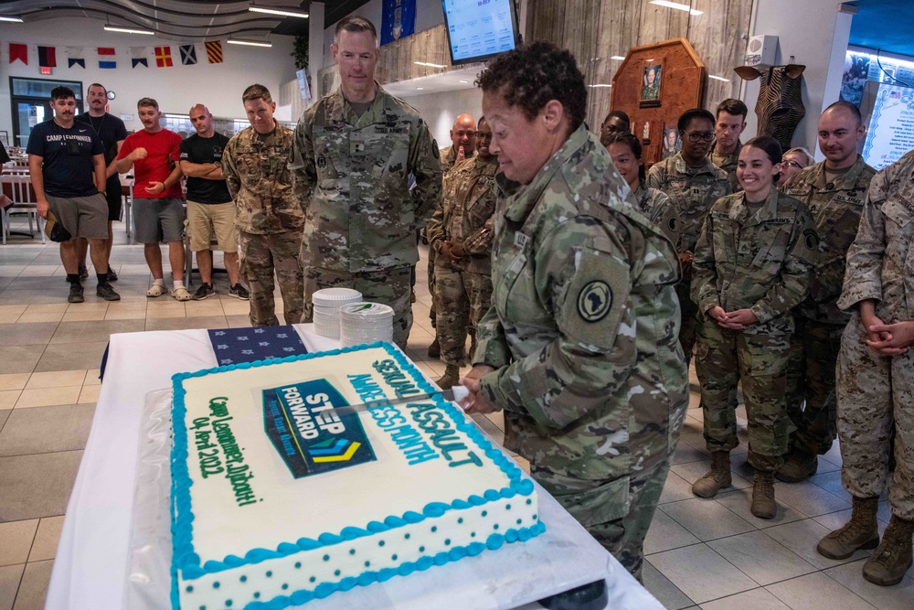 Sexual Assault Awareness and Prevention Month Cake Cutting, Camp Lemonnier