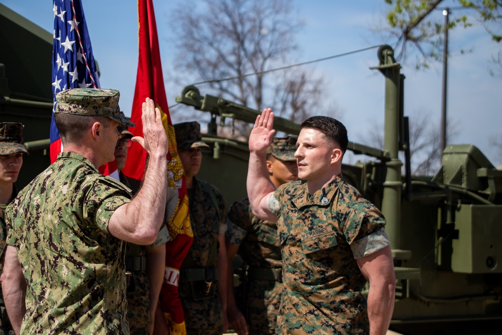 From stripes to bars — former Marine NCO commissioned as 2nd Lt.