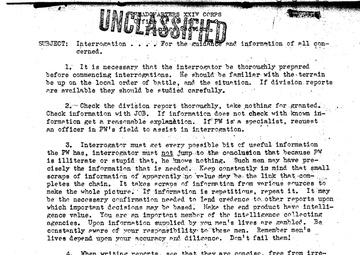 XXIV Corps language section issues interrogation guidance