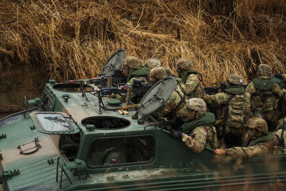 Paratroopers, Polish Allies take part in combined river crossing exercise