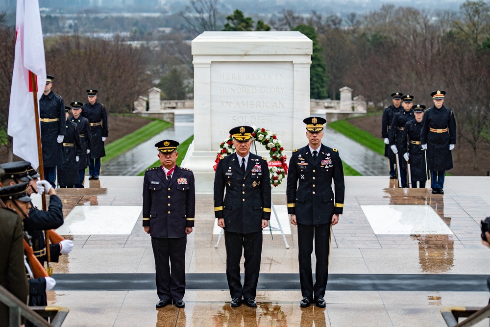 Chief of Staff of the Japan Ground Self-Defense Force Gen. Yoshida Yoshihide Participates in an Army Full Honors Wreath-Laying Ceremony at the Tomb of the Unknown Soldier