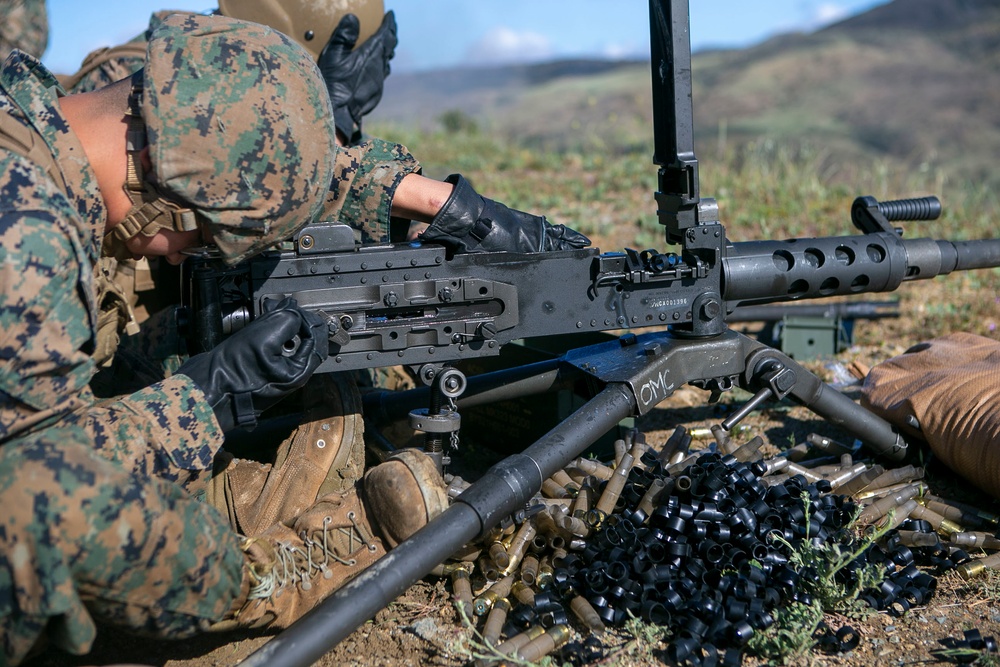 Marines of 1st Maintenance Battalion Participate in a Live-Fire Machine Gun Range