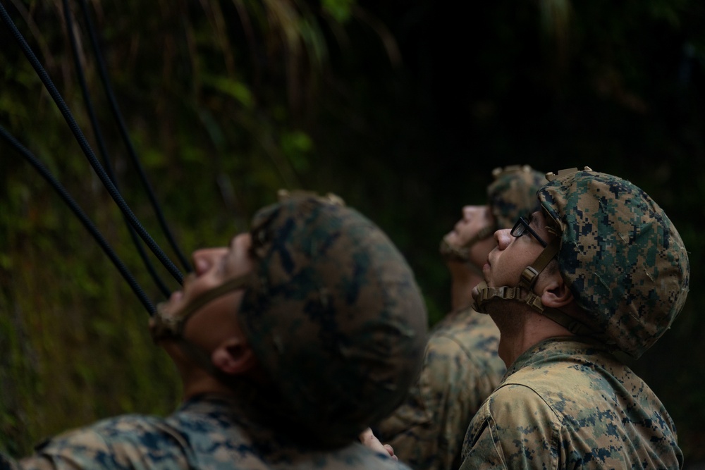 III MIG at Jungle Warfare Training Center: rappelling