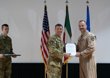 386th Air Expeditionary Wing holds change of command with 61st Expeditionary Airlift Squadron redesignation