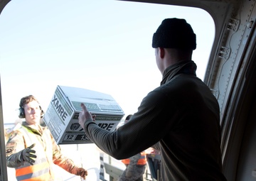 435th Contingency Response Group downloads aid and supplies in Poland to support Ukraine