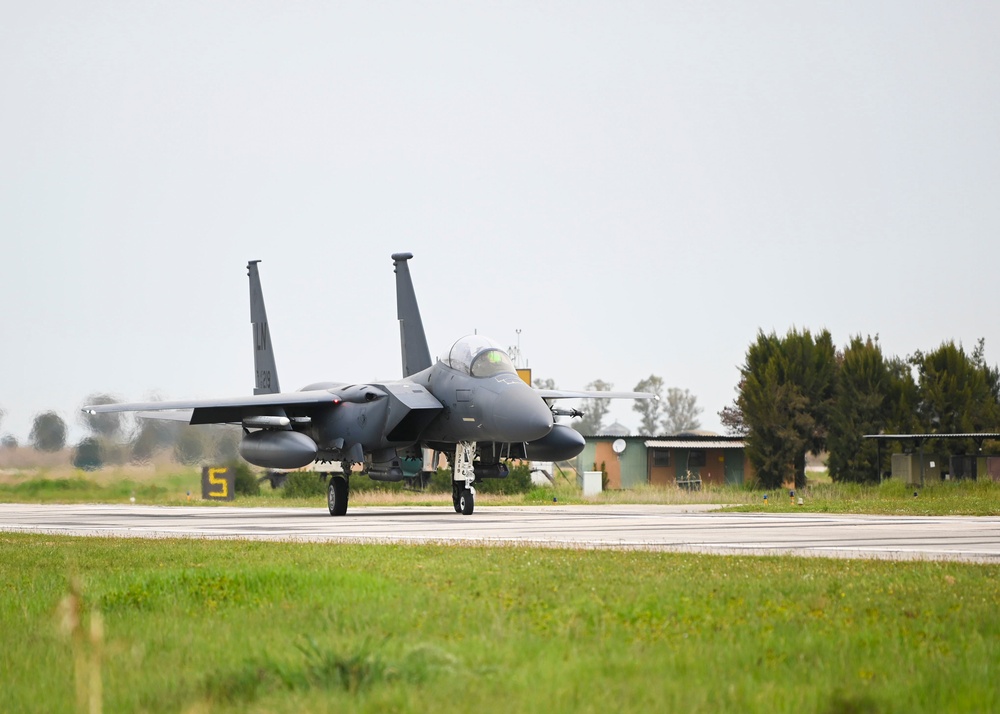 48th Fighter Wing F-15E Strike Eagles fly with Hellenic air force during INIOCHOS 22