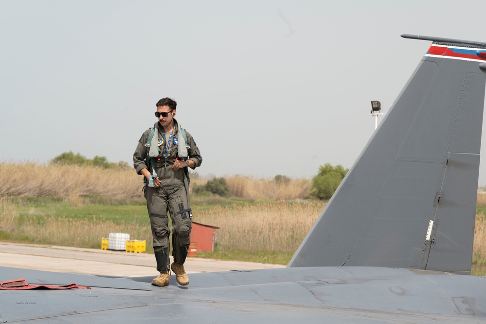 48th Fighter Wing F-15E Strike Eagles fly with Hellenic air force during INIOCHOS 22