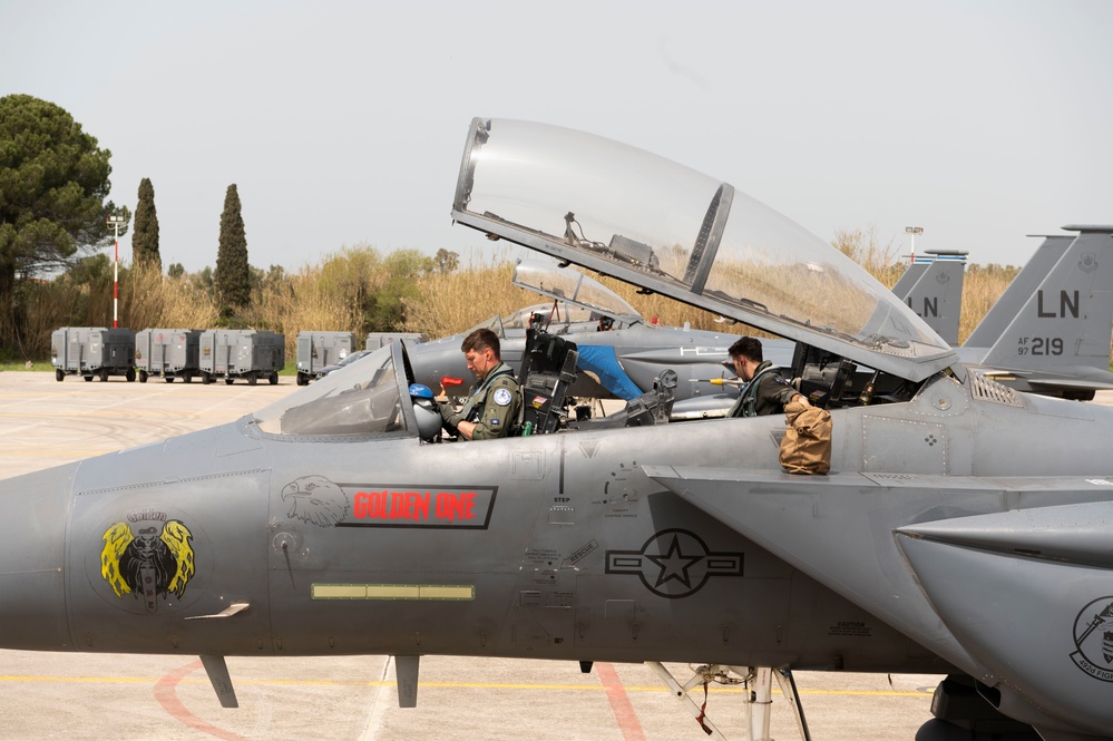 48th Fighter Wing F-15E Strike Eagles fly with Hellenic air force during INIOCHOS 22