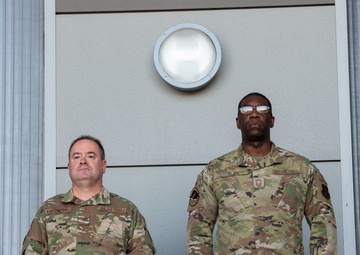 Col. Brian Gunderson, Nevada Air National Guard Director of Staff-Air awards the Maj. Gen. Drennan A. Clark Order of Nevada to Senior Master Sgt. Jordan Clark