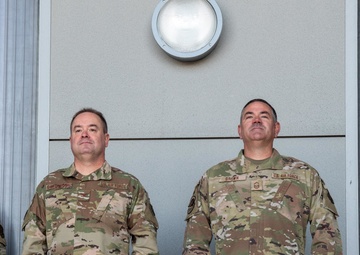 Col. Brian Gunderson, Nevada Air National Guard Director of Staff-Air awards the Maj. Gen. Drennan A. Clark Order of Nevada to Senior Master Sgt. Rommie Brown