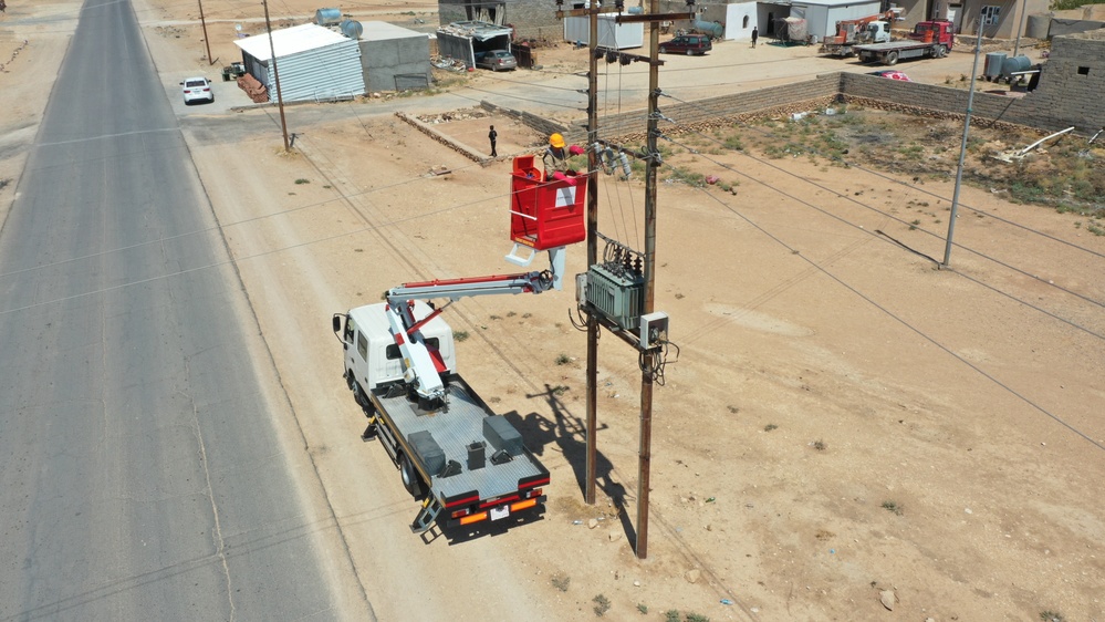 USAID-Provided Bucket Crane Trucks in Iraq