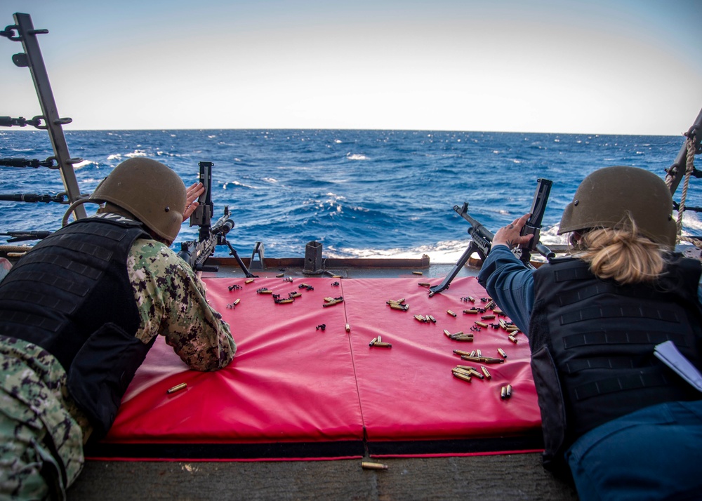 USS Truxtun Sailors Conduct Gun Shoot