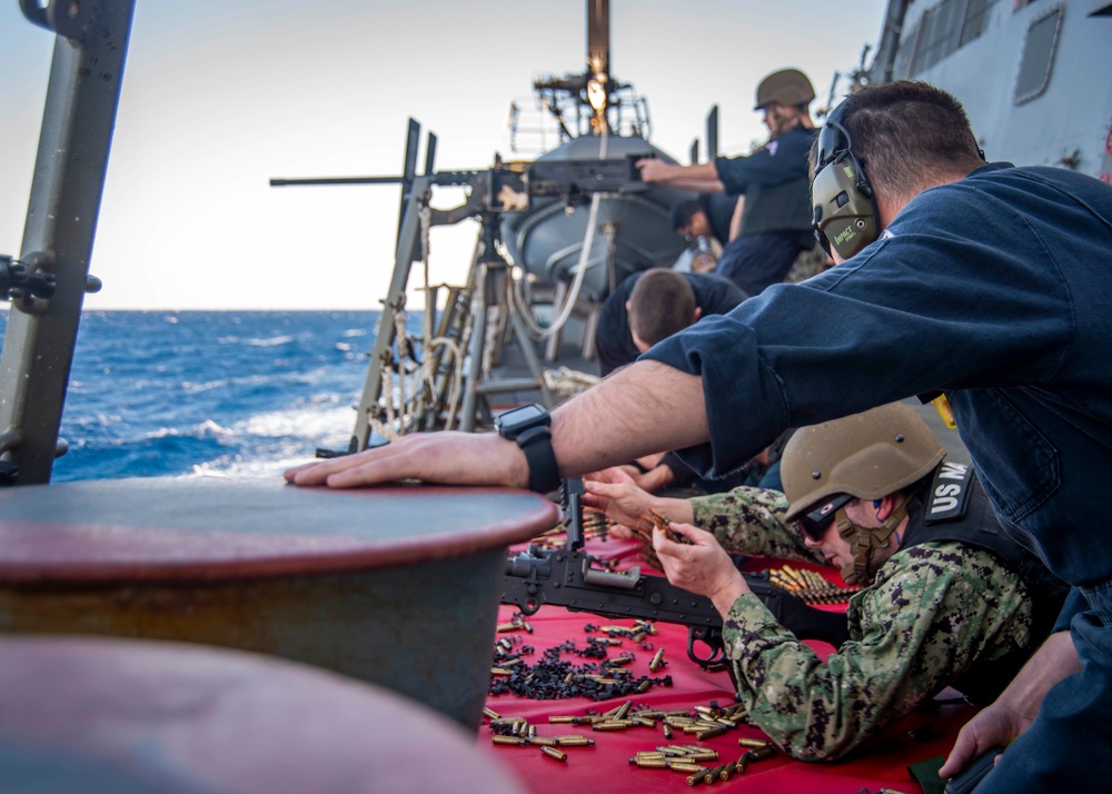 USS Truxtun Sailors Conduct Gun Shoot