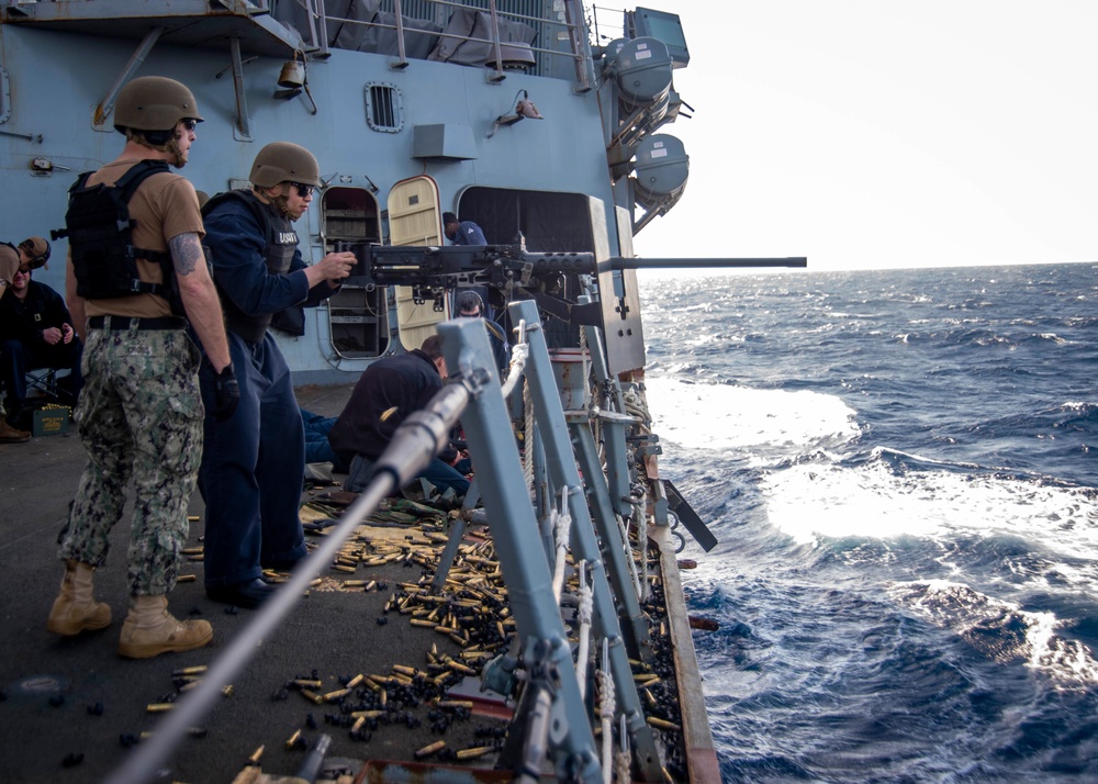 USS Truxtun Sailors Conduct Gun Shoot