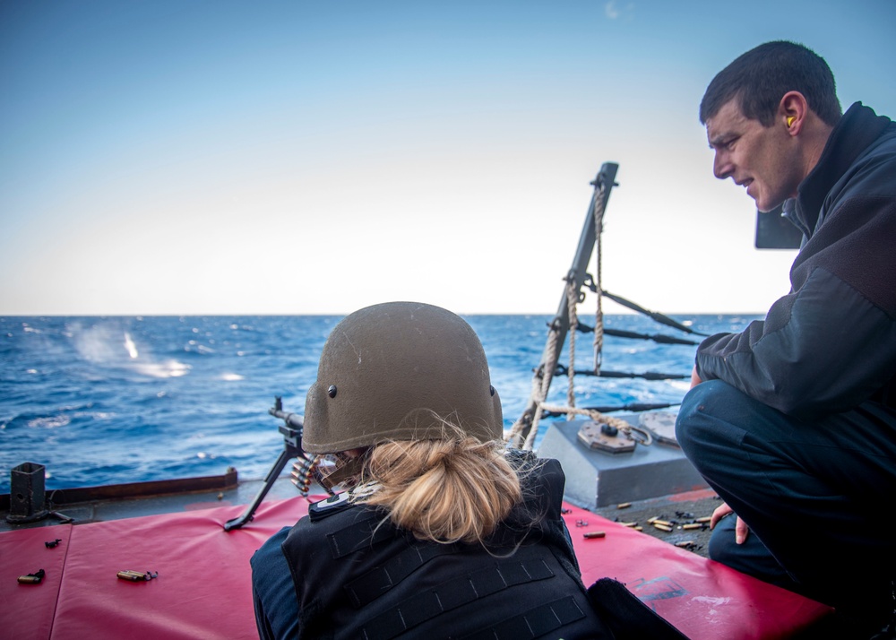 USS Truxtun Sailors Conduct Gun Shoot