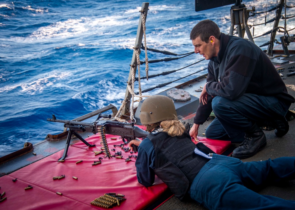 USS Truxtun Sailors Conduct Gun Shoot