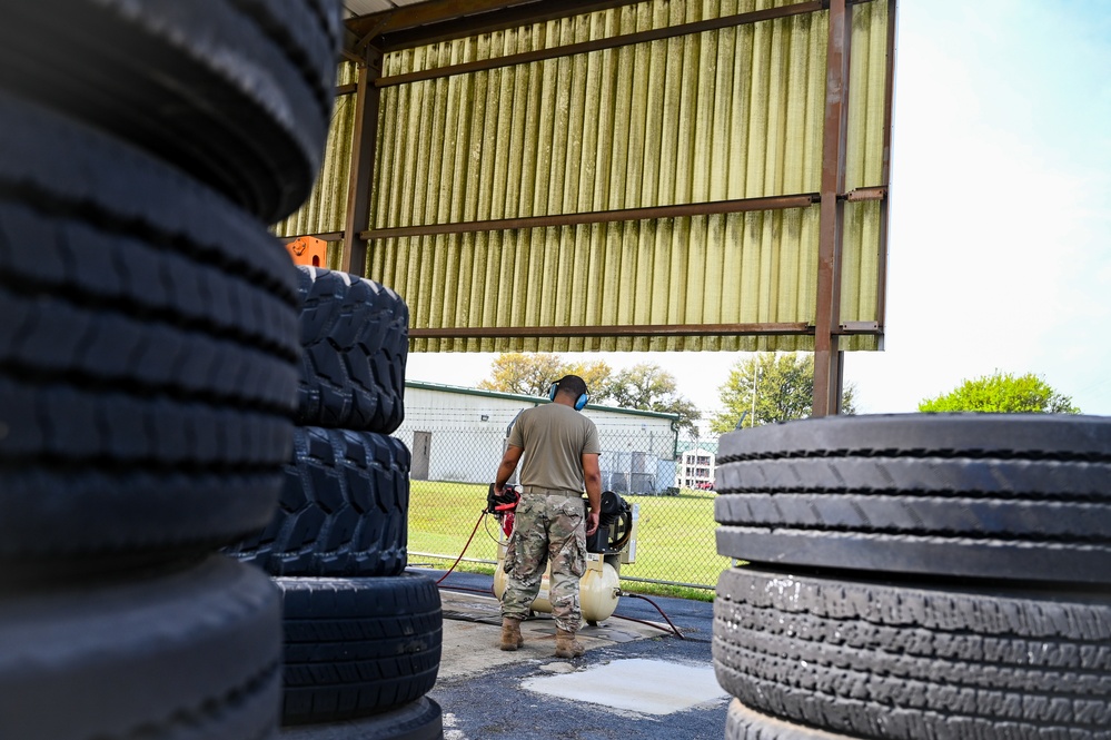 165th Airlift Wing Vehicle Maintenance performs periodic inspections on 165th AW first responder vehicles