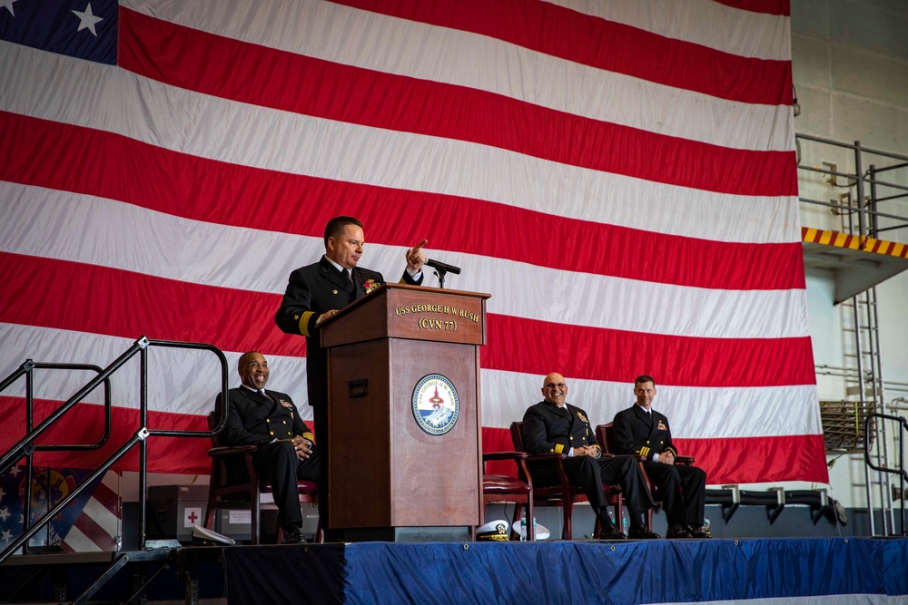 Carrier Strike Group 10 Holds Change of Command Ceremony