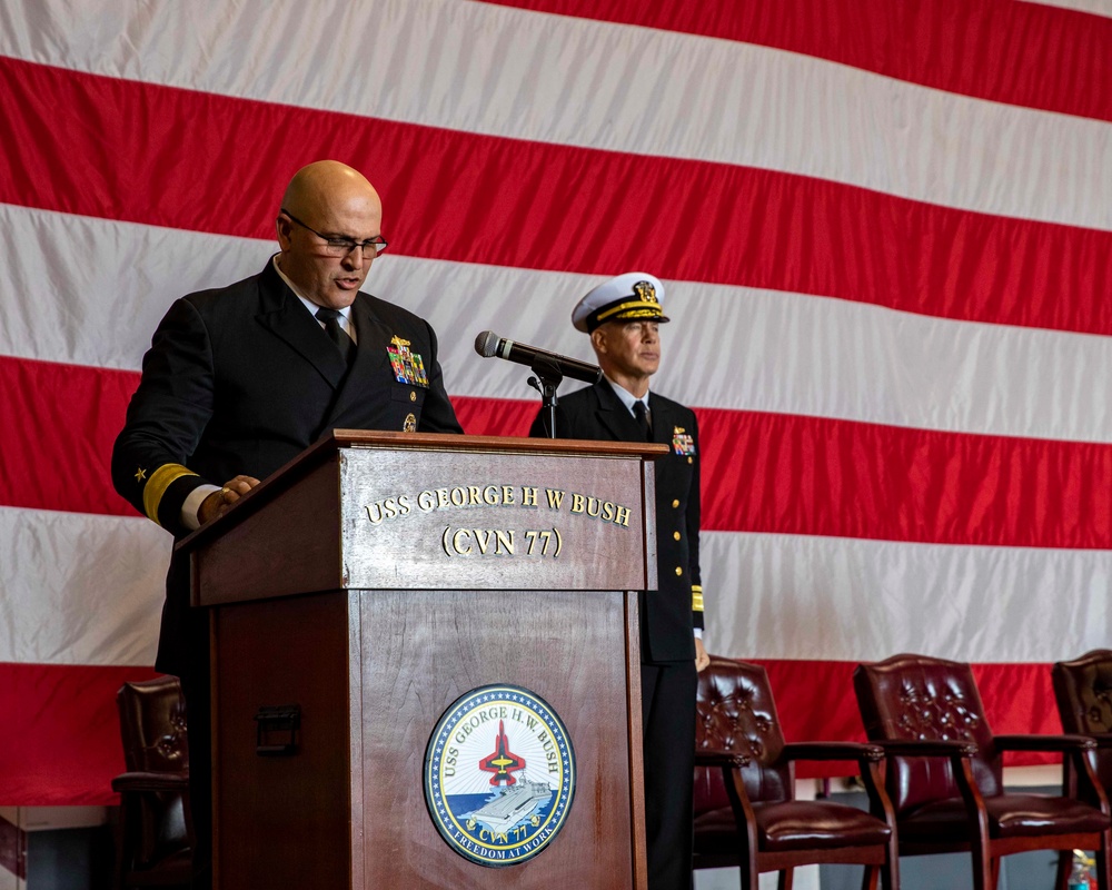 Carrier Strike Group 10 Holds Change of Command Ceremony