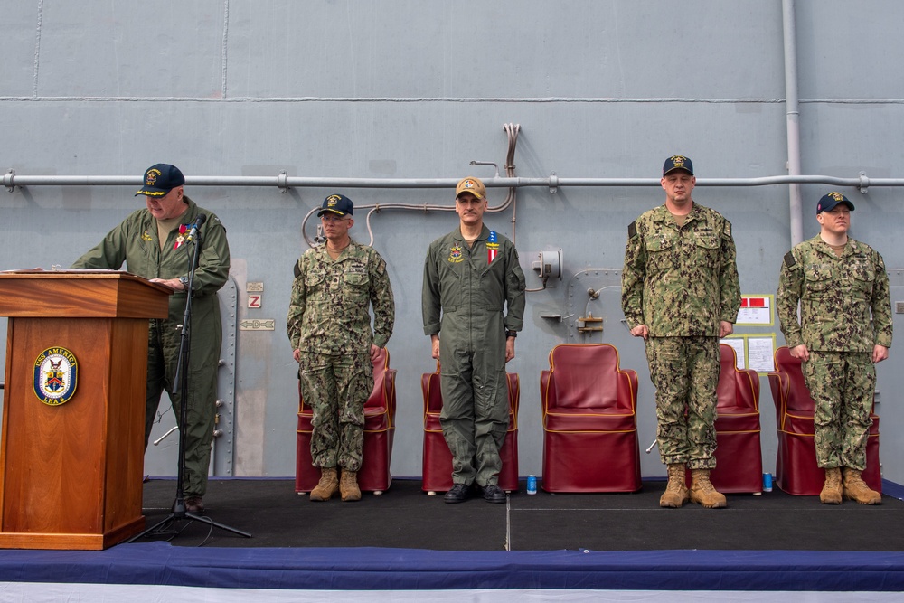 USS America (LHA 6) holds change of command