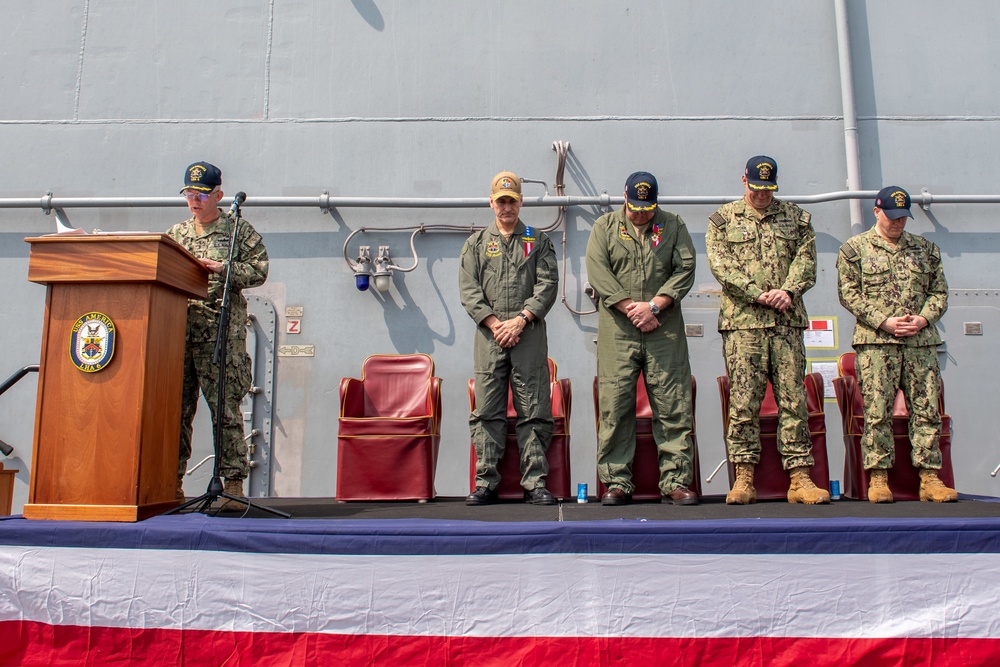 USS America (LHA 6) holds change of command