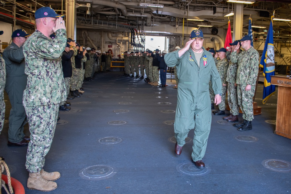 USS America (LHA 6) holds change of command