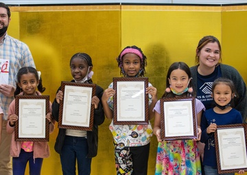 Artists in Training: School Age Care personnel award winners of school art contest