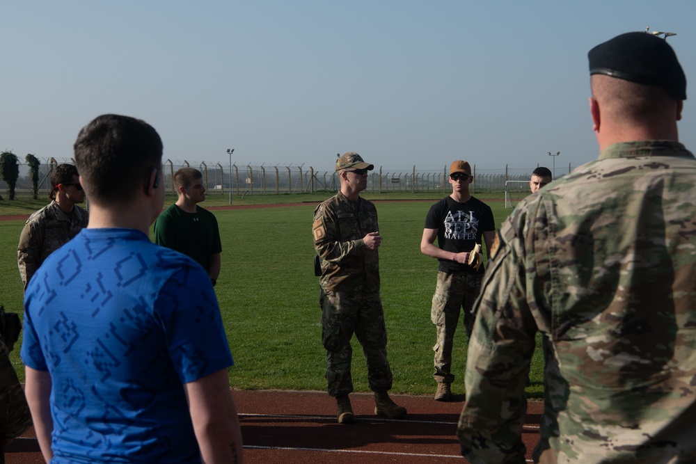 Tri-Base Area Airmen march in remembrance of Bataan Death March