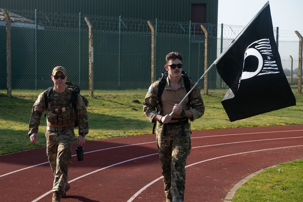 Tri-Base Area Airmen march in remembrance of Bataan Death March