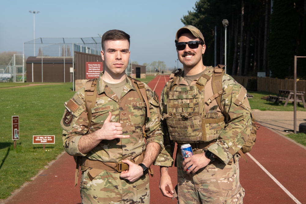 Tri-Base Area Airmen march in remembrance of Bataan Death March