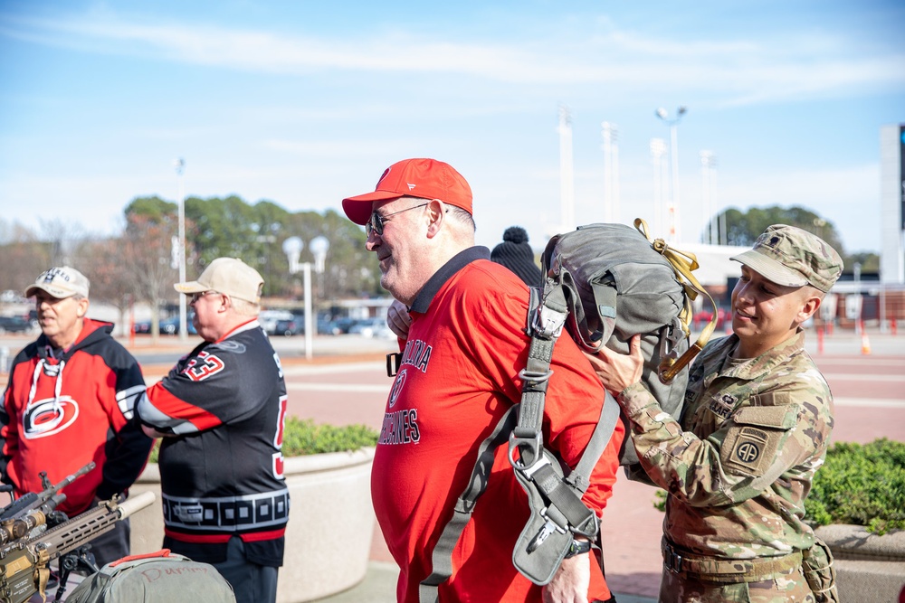 Paratroopers at Carolina Hurricanes Game