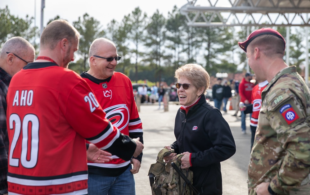 Paratroopers at Carolina Hurricanes Game