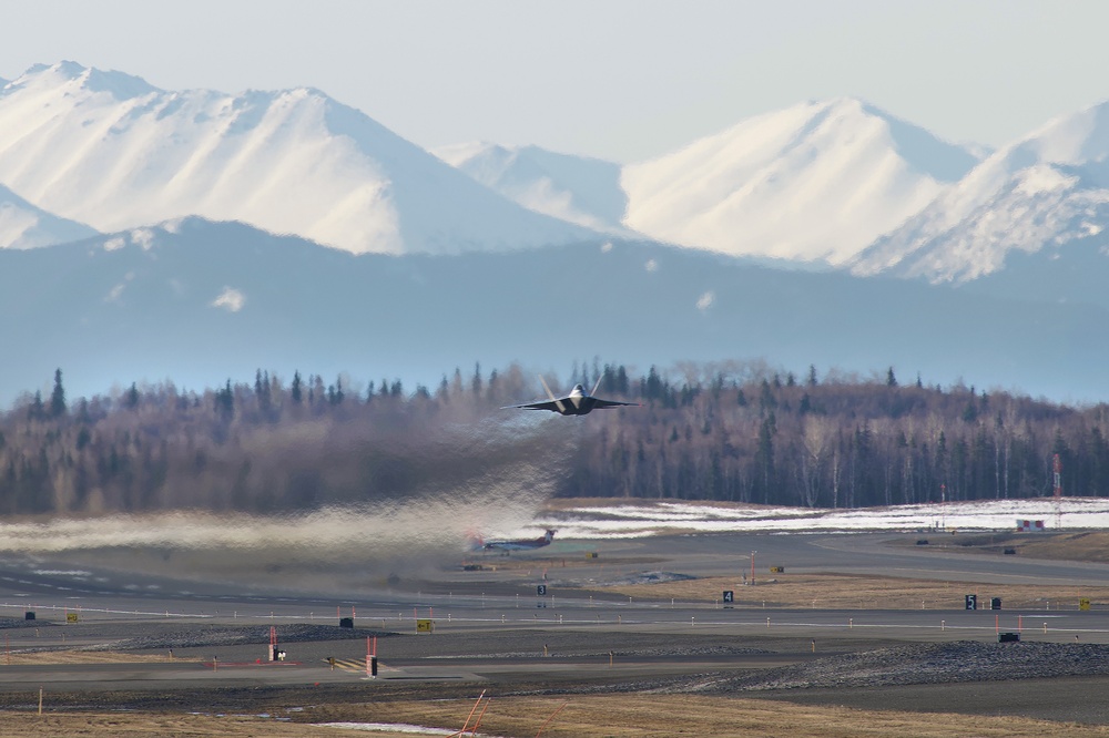 Raptors take off at local airport during Polar Force 22-2