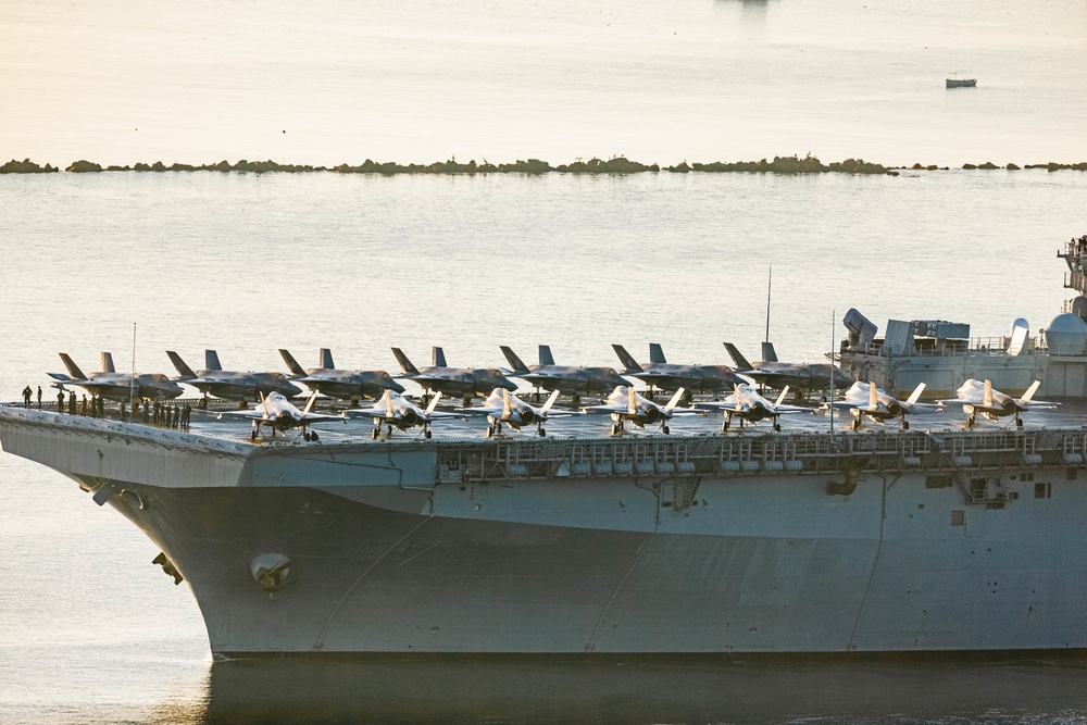 USS Tripoli and Marine Aircraft Group 13 demonstrate lightning carrier concept