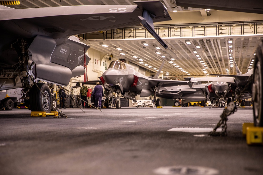 Marine Aircraft Group 13 F-35B Lightning II’s aboard USS Tripoli