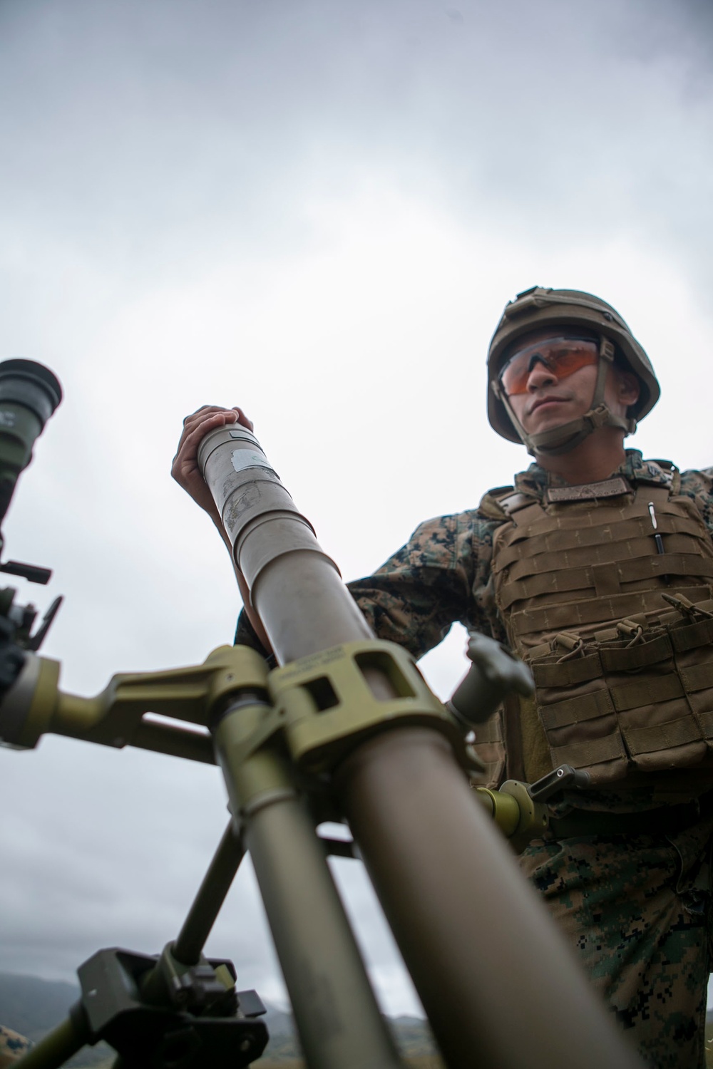 Marines of Combat Skills Training School Participate in a Live-Fire Mortar Range