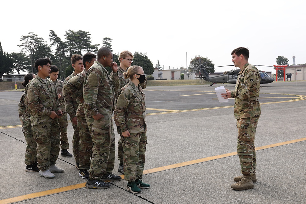 Zama JROTC cadets learn about Army aviation mission, take Black Hawk flight