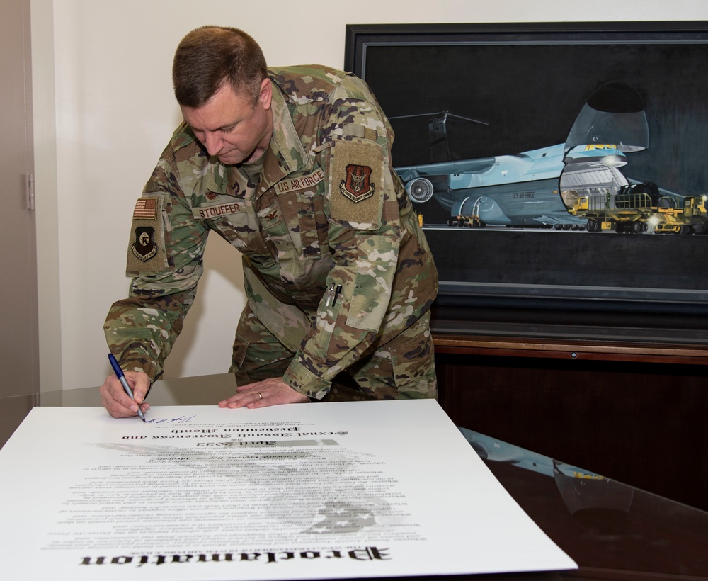 Team Dover leadership signs SAAM proclamation