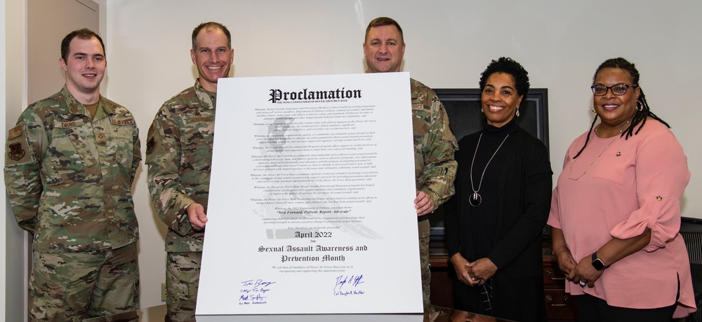 Team Dover leadership signs SAAM proclamation