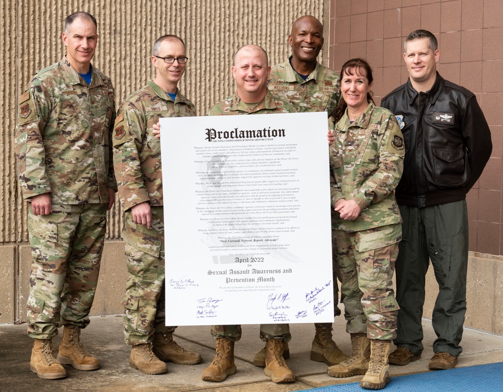 Team Dover leadership signs SAAM proclamation