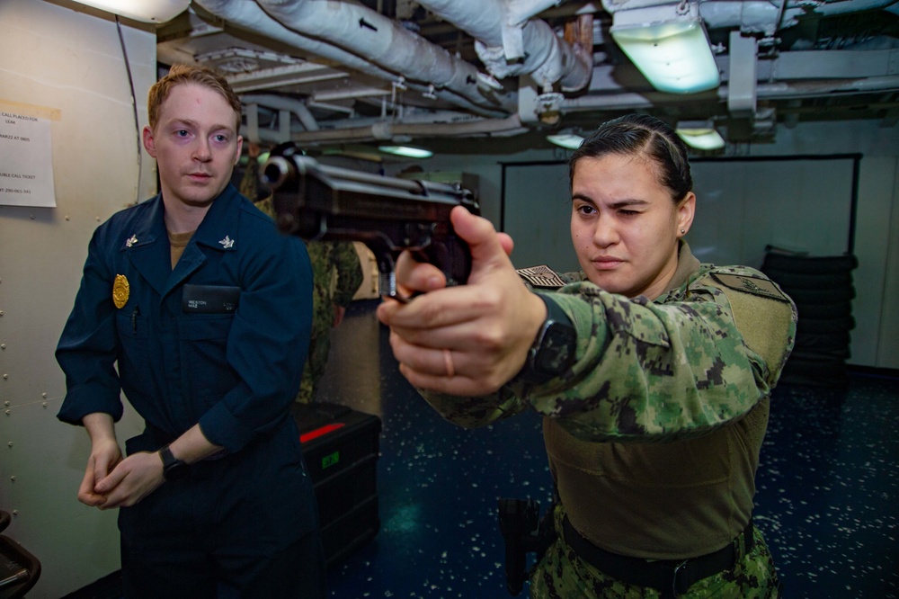 The Harry S. Truman Carrier Strike Group is on a scheduled deployment in the U.S. Sixth Fleet area of operations in support of naval operations to maintain maritime stability and security.