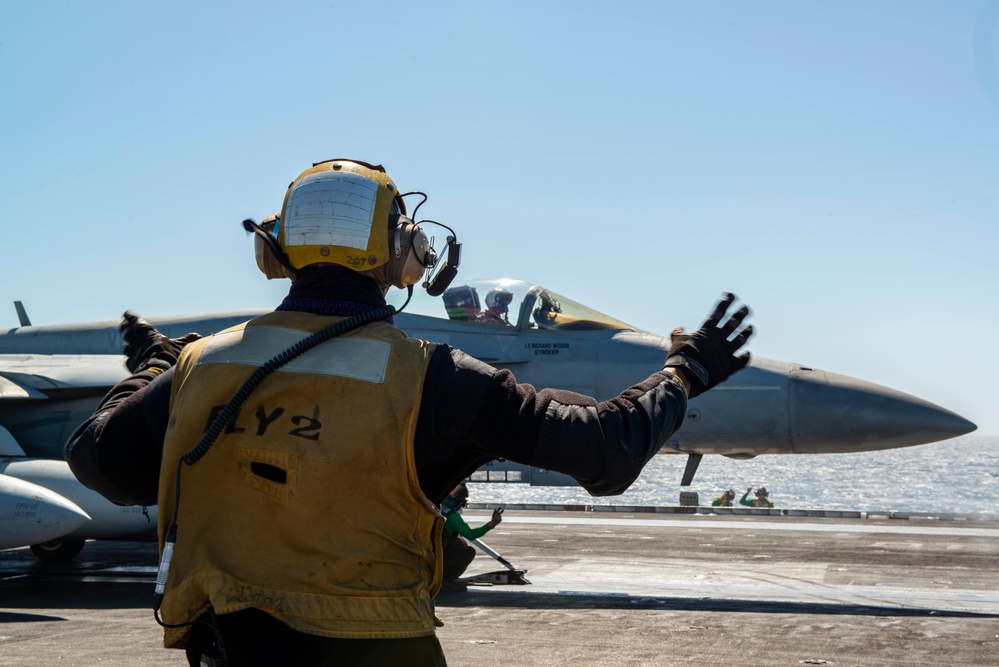 The Harry S. Truman Carrier Strike Group is on a scheduled deployment in the U.S. Sixth Fleet area of operations in support of naval operations to maintain maritime stability and security.