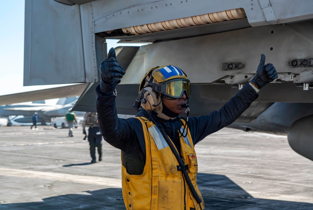 The Harry S. Truman Carrier Strike Group is on a scheduled deployment in the U.S. Sixth Fleet area of operations in support of naval operations to maintain maritime stability and security.