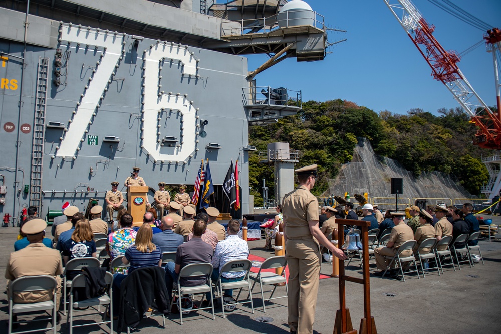 USS Ronald Reagan (CVN 76) Master Chief Miller Retirement Ceremony