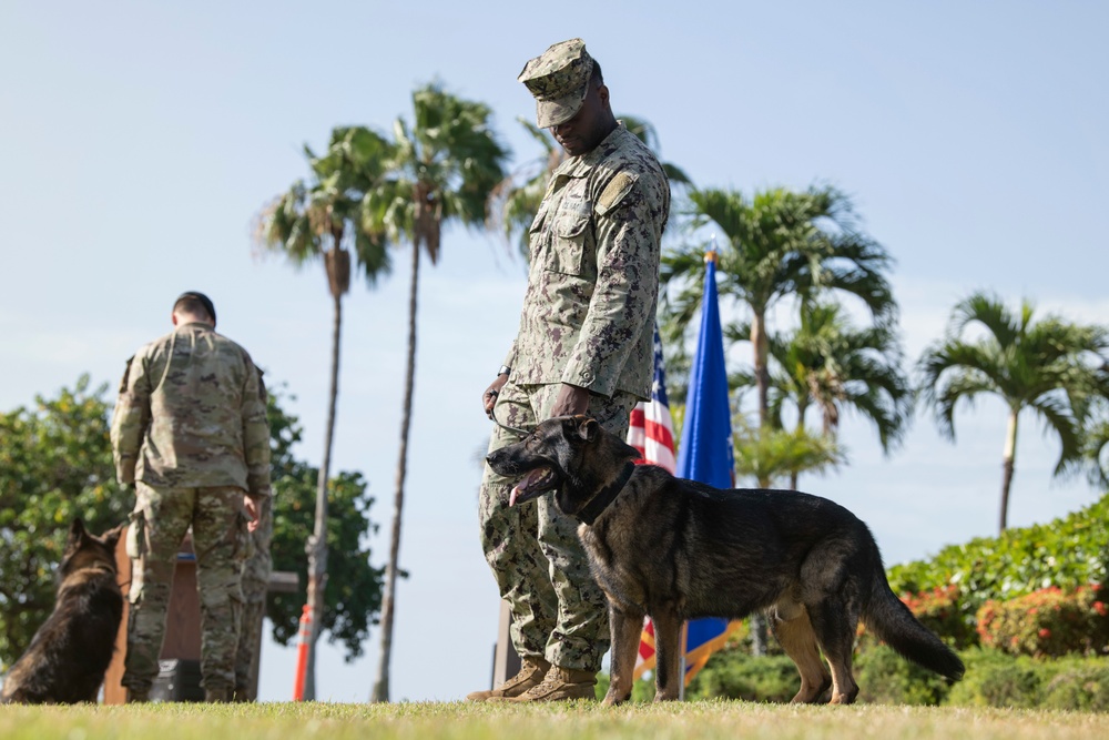 JBPHH MWDs Chewy and Zeus celebrate retirement