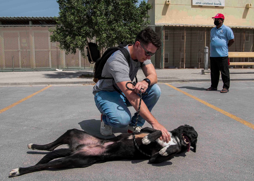 Gridley conducts a community relations event with the Bombay Society for the Prevention of Cruelty to Animals (BSPCA) Animal Welfare Center