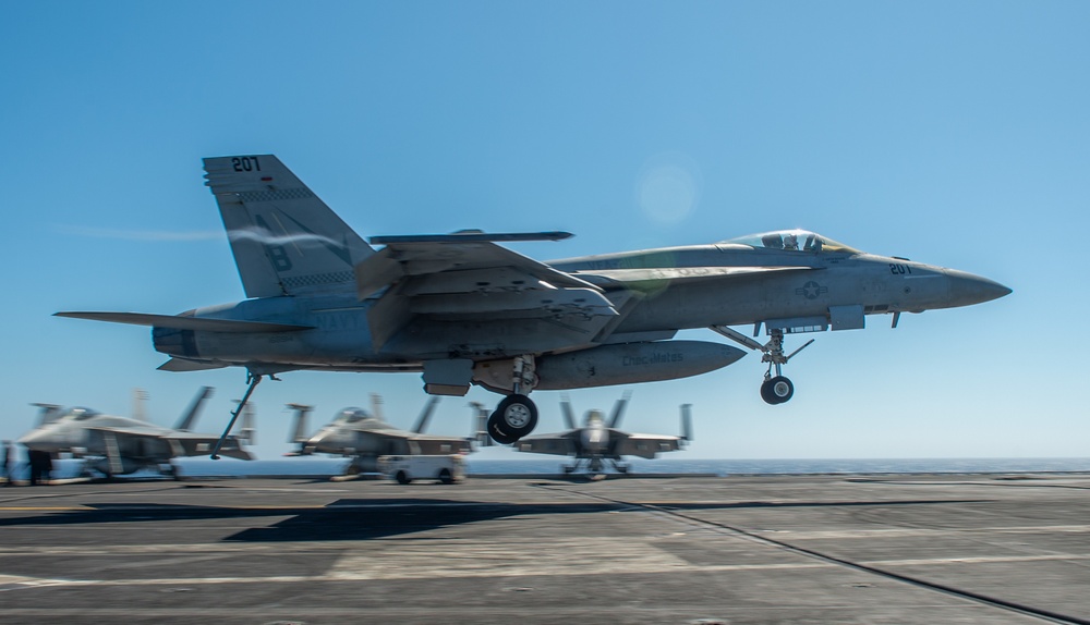 The Harry S. Truman Carrier Strike Group is on a scheduled deployment in the U.S. Sixth Fleet area of operations in support of naval operations to maintain maritime stability and security.