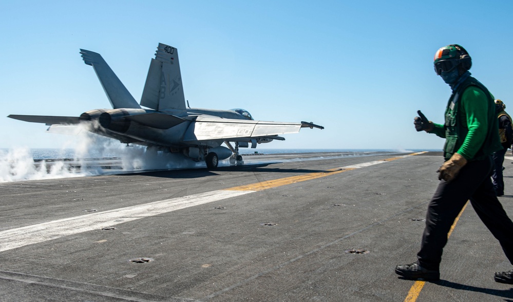 The Harry S. Truman Carrier Strike Group is on a scheduled deployment in the U.S. Sixth Fleet area of operations in support of naval operations to maintain maritime stability and security.
