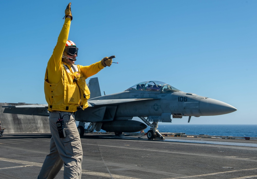 The Harry S. Truman Carrier Strike Group is on a scheduled deployment in the U.S. Sixth Fleet area of operations in support of naval operations to maintain maritime stability and security.