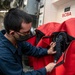 Damage Control Fireman Recruit Dominic Quellette, from Clarkston, Mich., conducts maintenance on a self-contained breathing apparatus